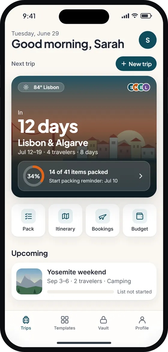 Wayfold Home screen